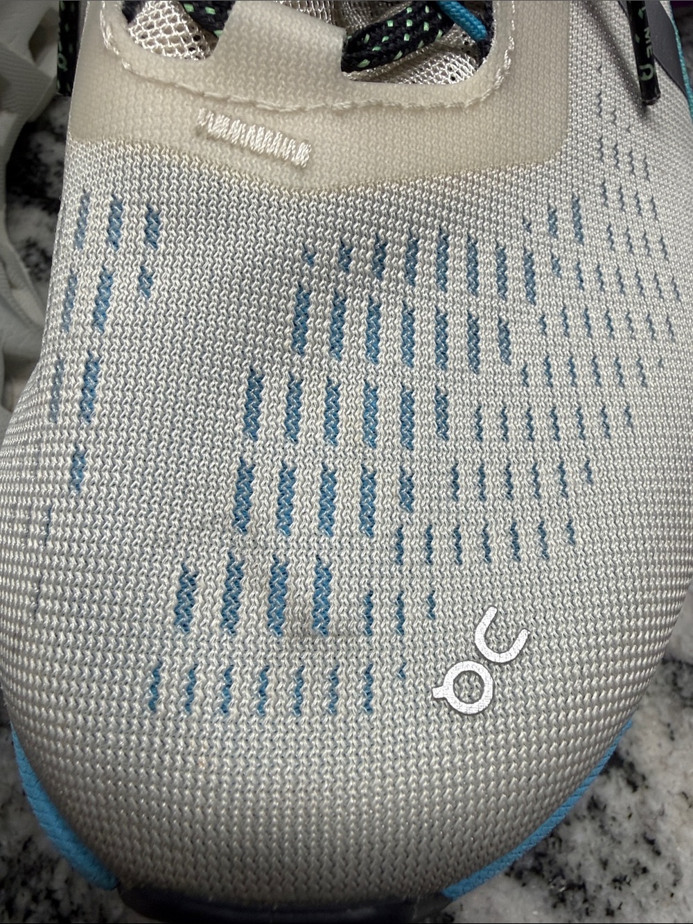 On Running women's athletic shoes — White with Blue accents and Black laces - Picture 7 of 7